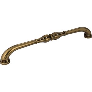 Jeffrey Alexander by Hardware Resources - Prestige - 12" Centers Beaded Appliance Pull in Lightly Distressed Antique Brass