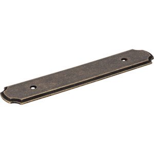 Jeffrey Alexander by Hardware Resources - Backplates - 3 3/4" Centers Plain Handle Backplate in Distressed Antique Brass