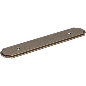 Jeffrey Alexander by Hardware Resources - Backplates - 3 3/4" Centers Plain Handle Backplate in Lightly Distressed Antique Brass