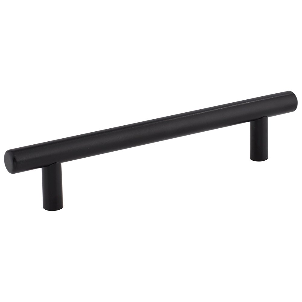 5" Centers Stainless Steel Hollow Bar Pull with Beveled Ends in Matte Black