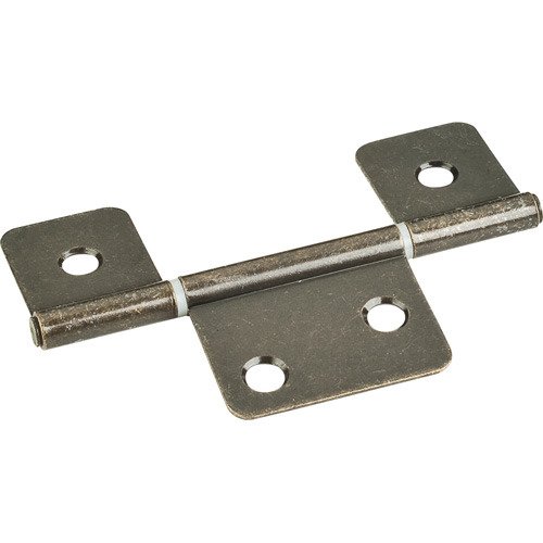 3-1/2" Three Leaf Non-mortise Hinge without Screws in Brushed Antique Brass