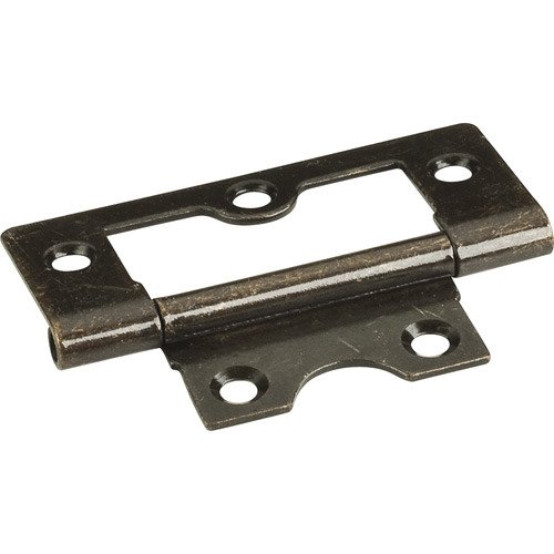 2-1/2" Fixed Pin Flat Back Non-mortise Hinge in Brushed Antique Brass