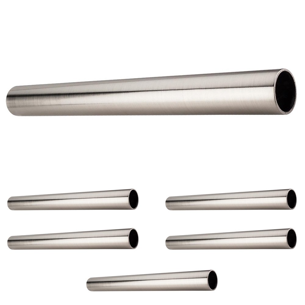 (6 PACK) 1-5/16" Diameter x 8' Round Steel Closet Rod in Satin Nickel