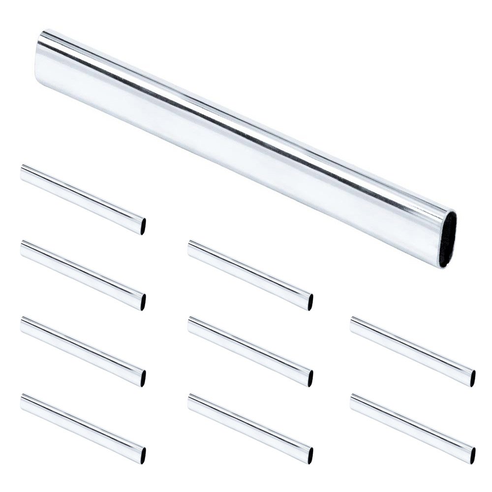 (10 PACK) 1.0 mm x 12' Long Oval Steel Closet Rod in Polished Chrome