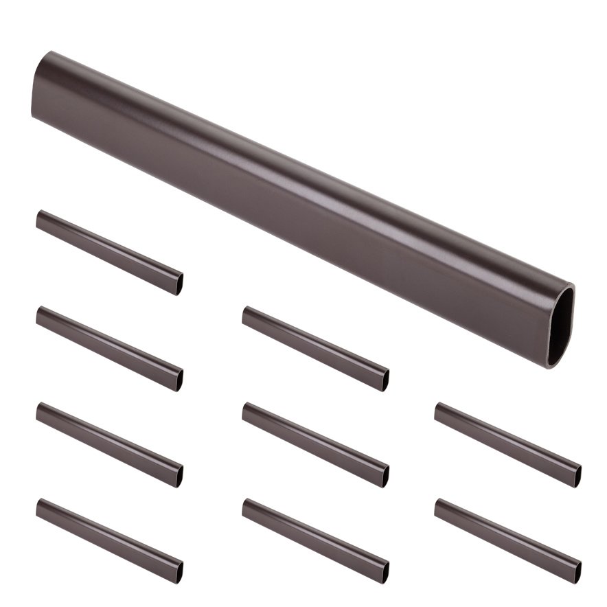 (10 PACK) 1.0 mm x 12' Long Oval Aluminum Closet Rod in Dark Bronze