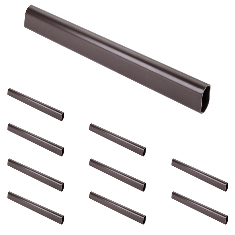 (10 PACK) 1.0 mm x 8' Long Oval Aluminum Closet Rod in Dark Bronze