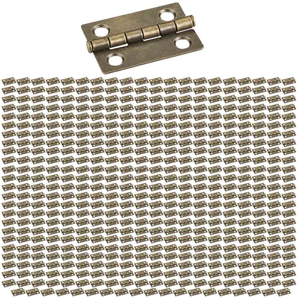 (500 PACK) 1-1/2" x 1-1/16" Butt Hinge in Brushed Antique Brass
