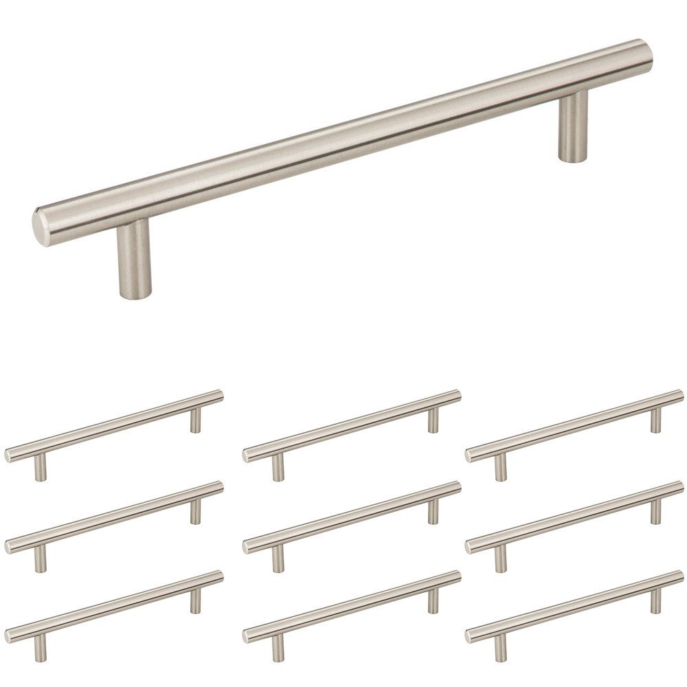 10 Pack of 160mm Centers Cabinet Pull in Satin Nickel