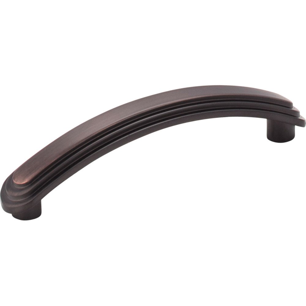 4 1/2" Overall Length Stepped Rounded Cabinet Pull in Brushed Oil Rubbed Bronze