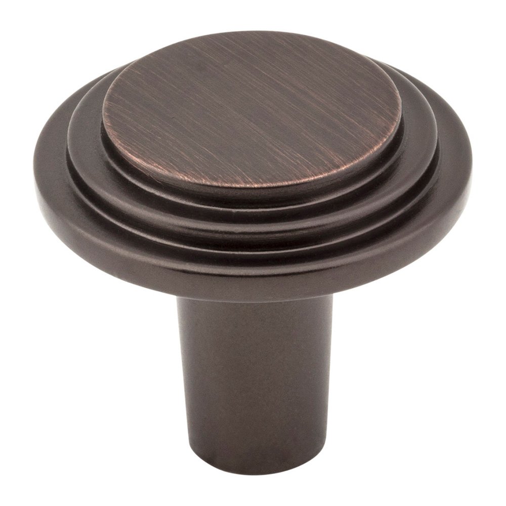 1 1/8" Diameter Stepped Rounded Cabinet Knob in Brushed Oil Rubbed Bronze