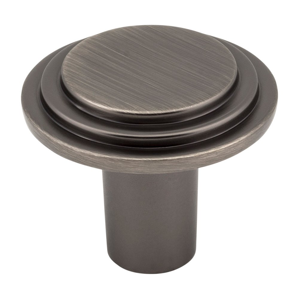1 1/4" Diameter Stepped Rounded Cabinet Knob in Brushed Pewter