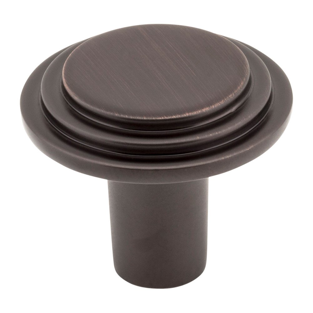 1 1/4" Diameter Stepped Rounded Cabinet Knob in Brushed Oil Rubbed Bronze