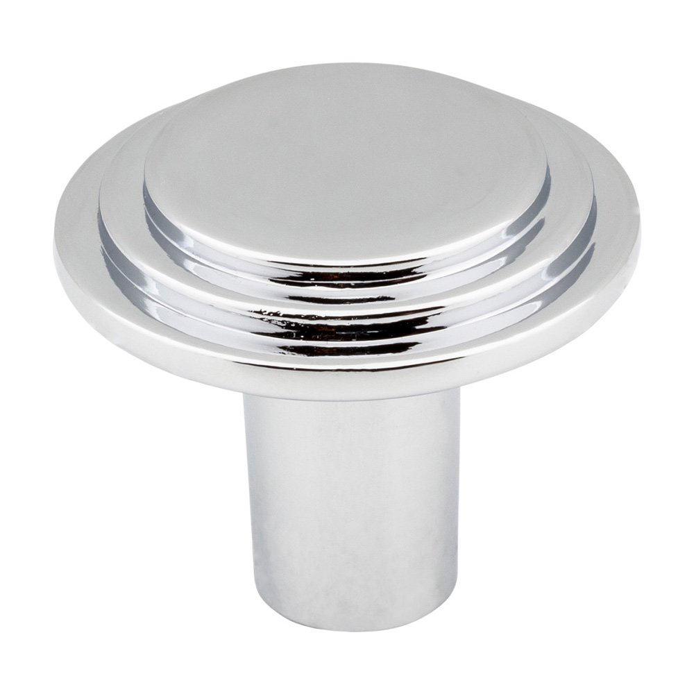1 1/4" Diameter Stepped Rounded Cabinet Knob in Polished Chrome
