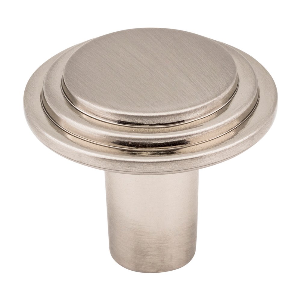 1 1/4" Diameter Stepped Rounded Cabinet Knob in Satin Nickel
