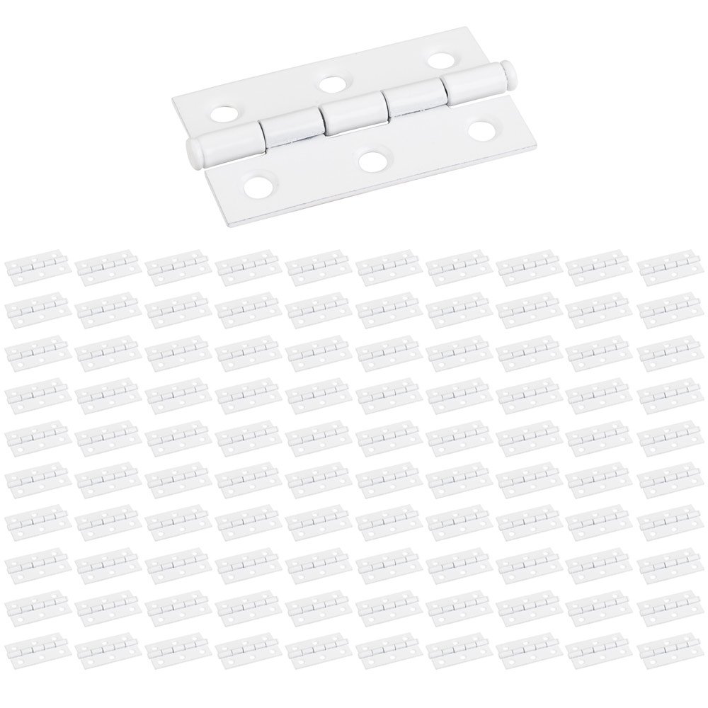 (100 PACK) 2-1/2" x 1-1/2" Swaged Butt Hinge in Bright White
