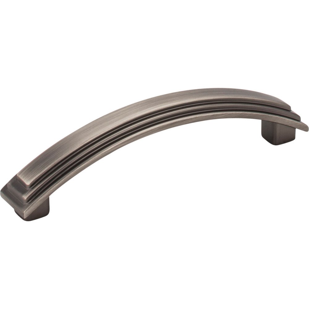 4 7/16" Overall Length Stepped Square Cabinet Pull in Brushed Pewter