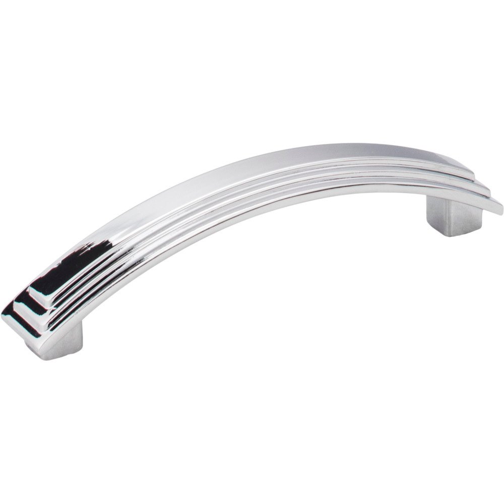4 7/16" Overall Length Stepped Square Cabinet Pull in Polished Chrome