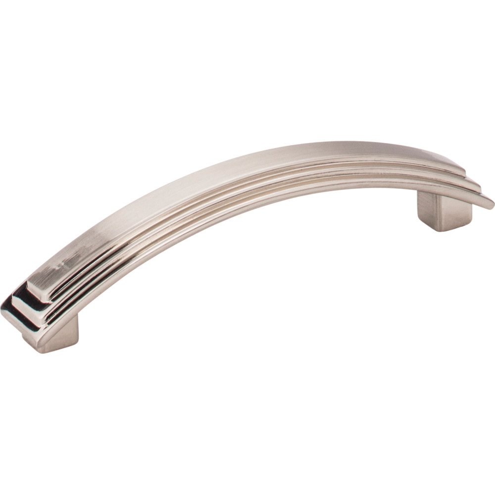 4 7/16" Overall Length Stepped Square Cabinet Pull in Satin Nickel