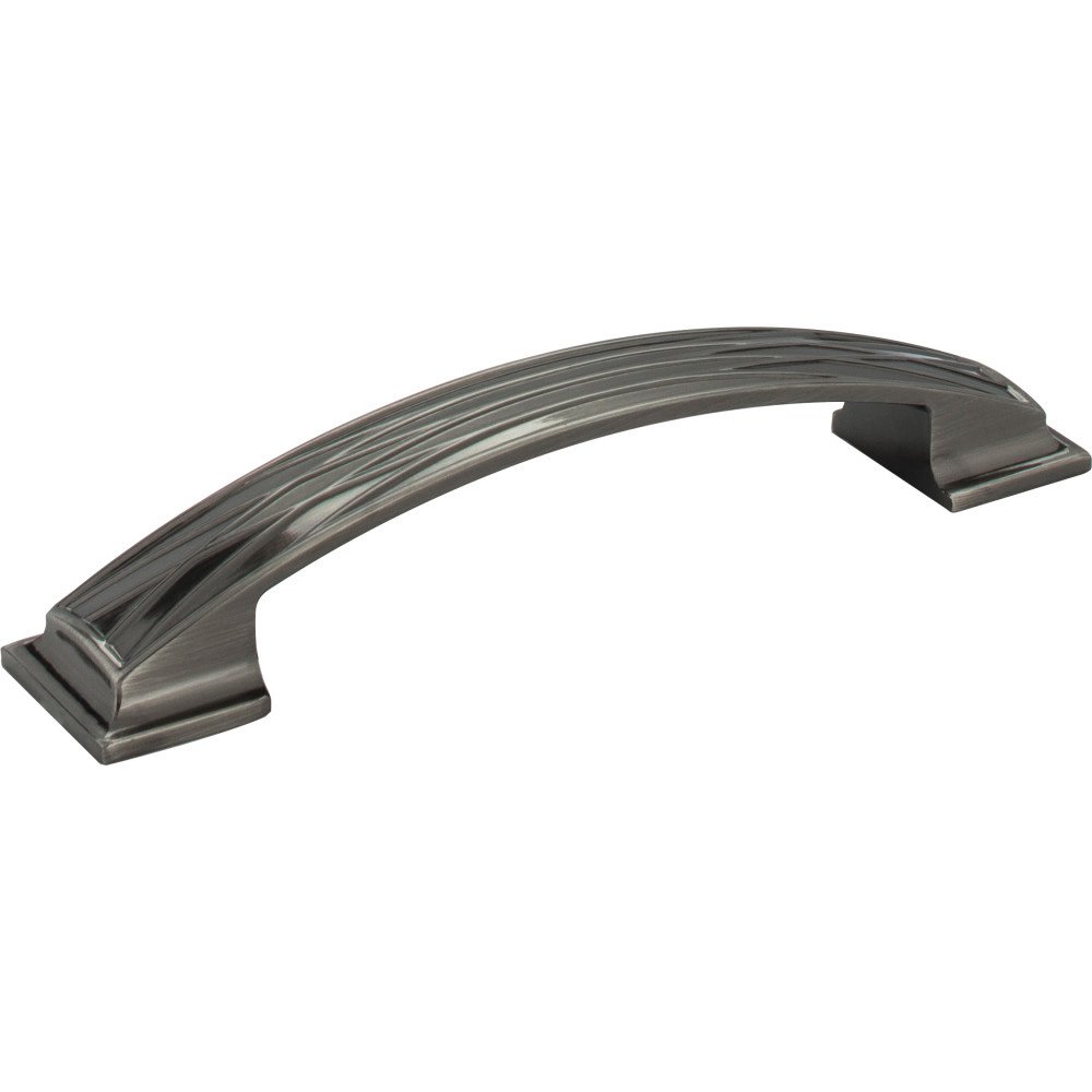128mm Centers Lined Cabinet Pull in Brushed Black Nickel