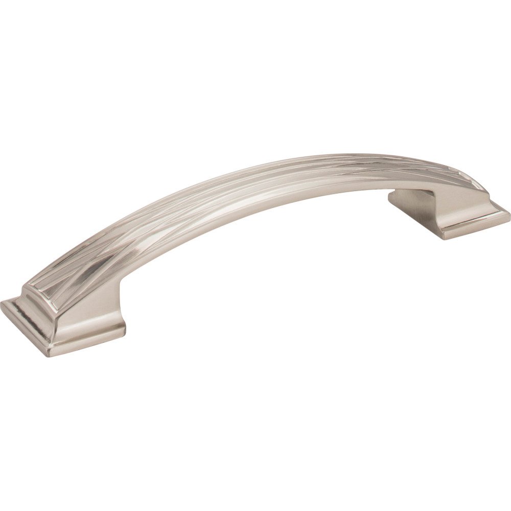 128mm Centers Lined Pillow Cabinet Pull in Satin Nickel