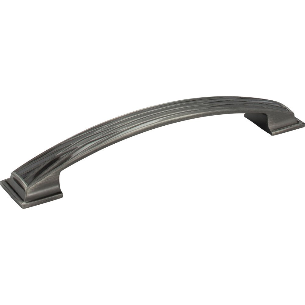 160mm Centers Lined Cabinet Pull in Brushed Black Nickel