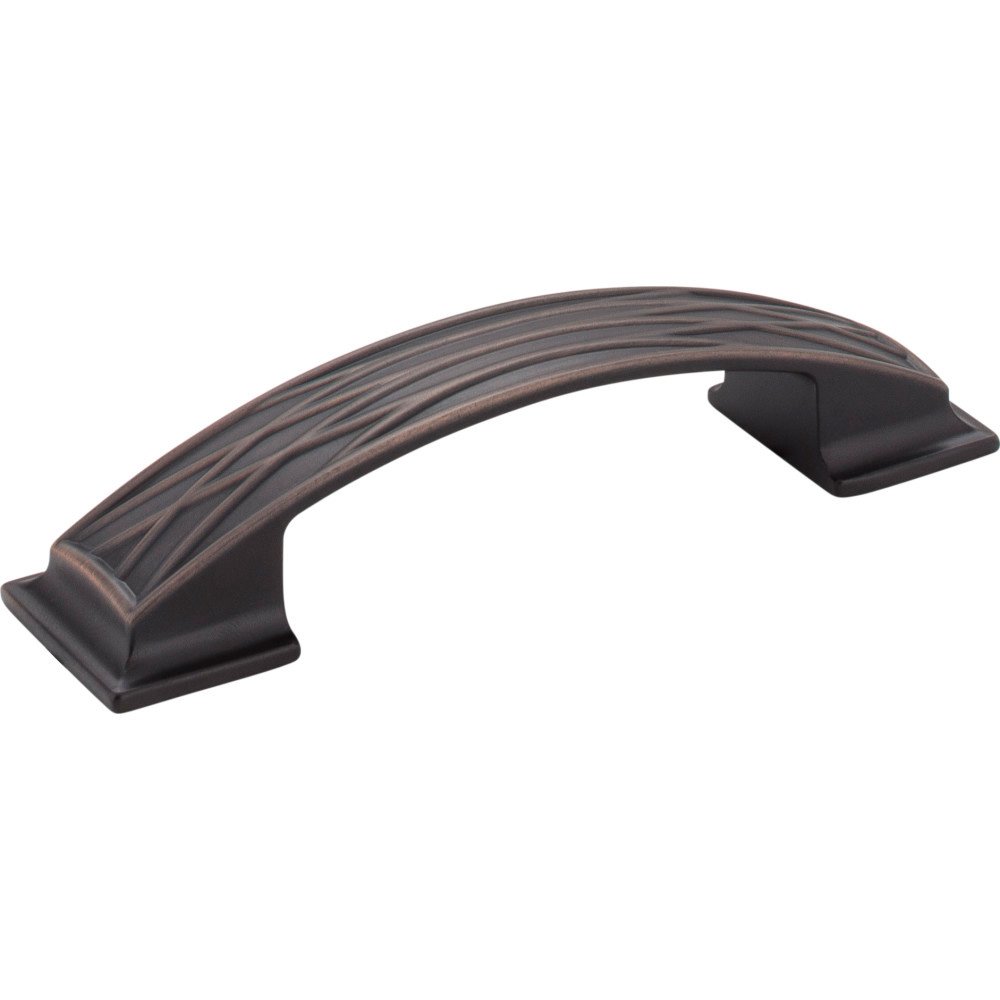 96mm Centers Lined Cabinet Pull in Brushed Oil Rubbed Bronze