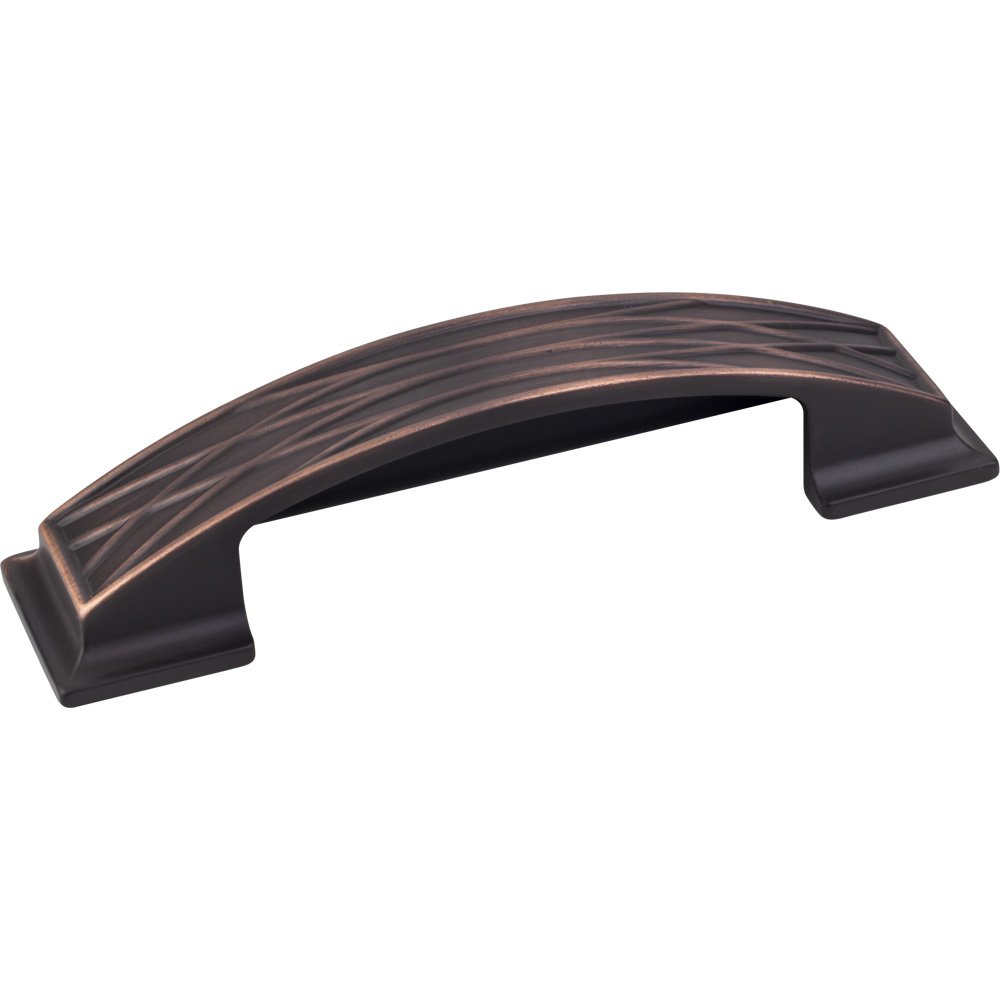 96mm Centers Lined Cup Cabinet Pull in Brushed Oil Rubbed Bronze