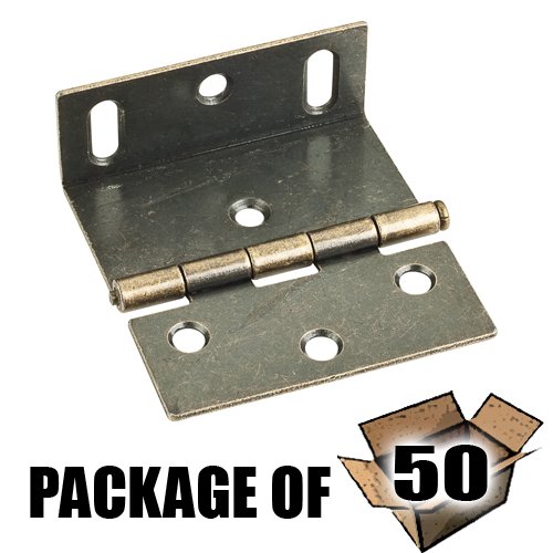 (50 PACK) 2-1/2" Wrap Around with Large Slotted Holes in Brushed Antique Brass