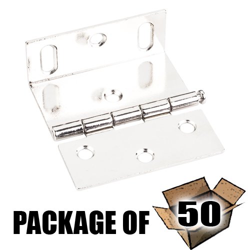 (50 PACK) 2-1/2" Wrap Around with Large Slotted Holes in Bright Nickel
