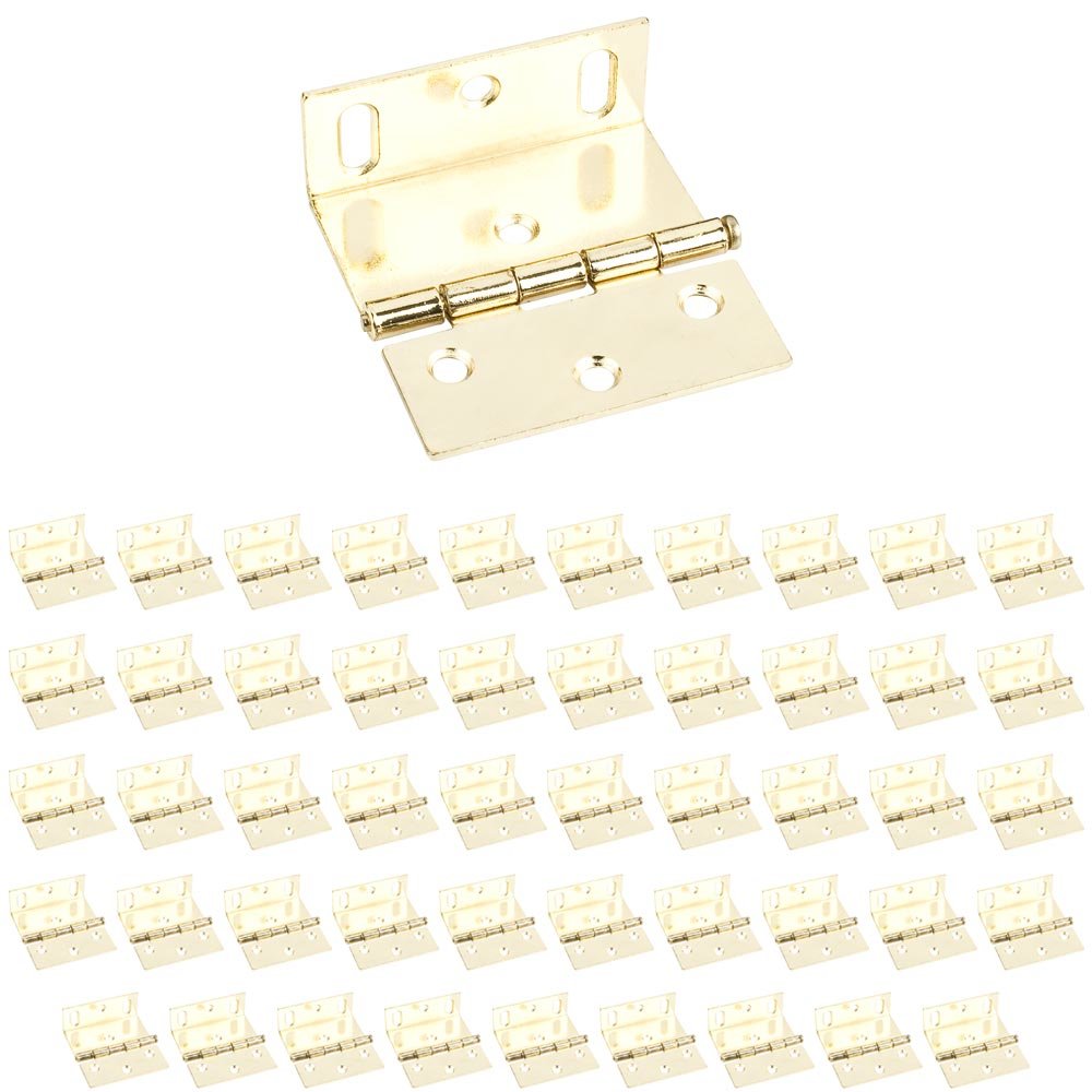 (50 PACK) 2-1/2" Wrap Around with Large Slotted Holes in Polished Brass