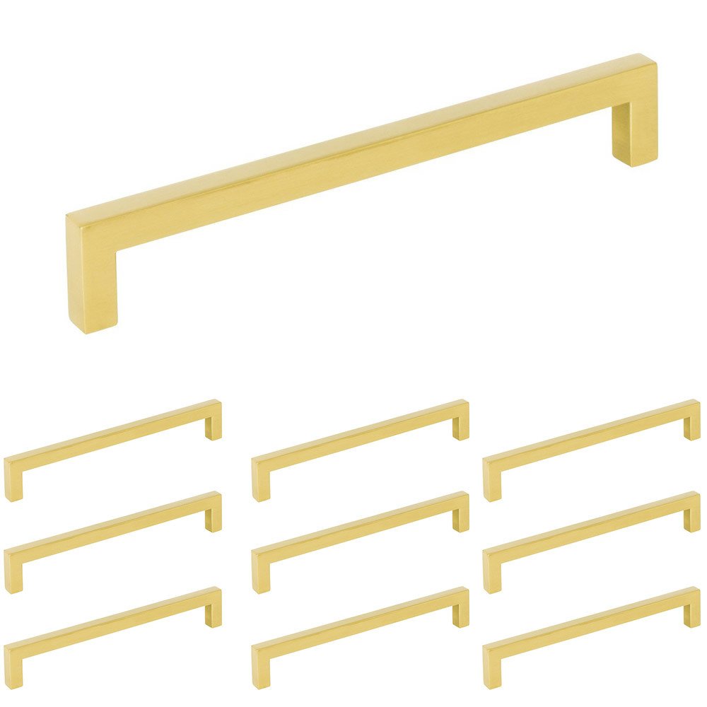 10 Pack of 6 1/4" Centers Cabinet Pull in Brushed Gold