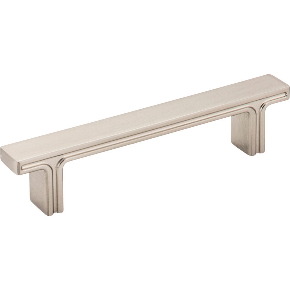 5 1/8" Overall Length Rectangle Cabinet Pull in Satin Nickel
