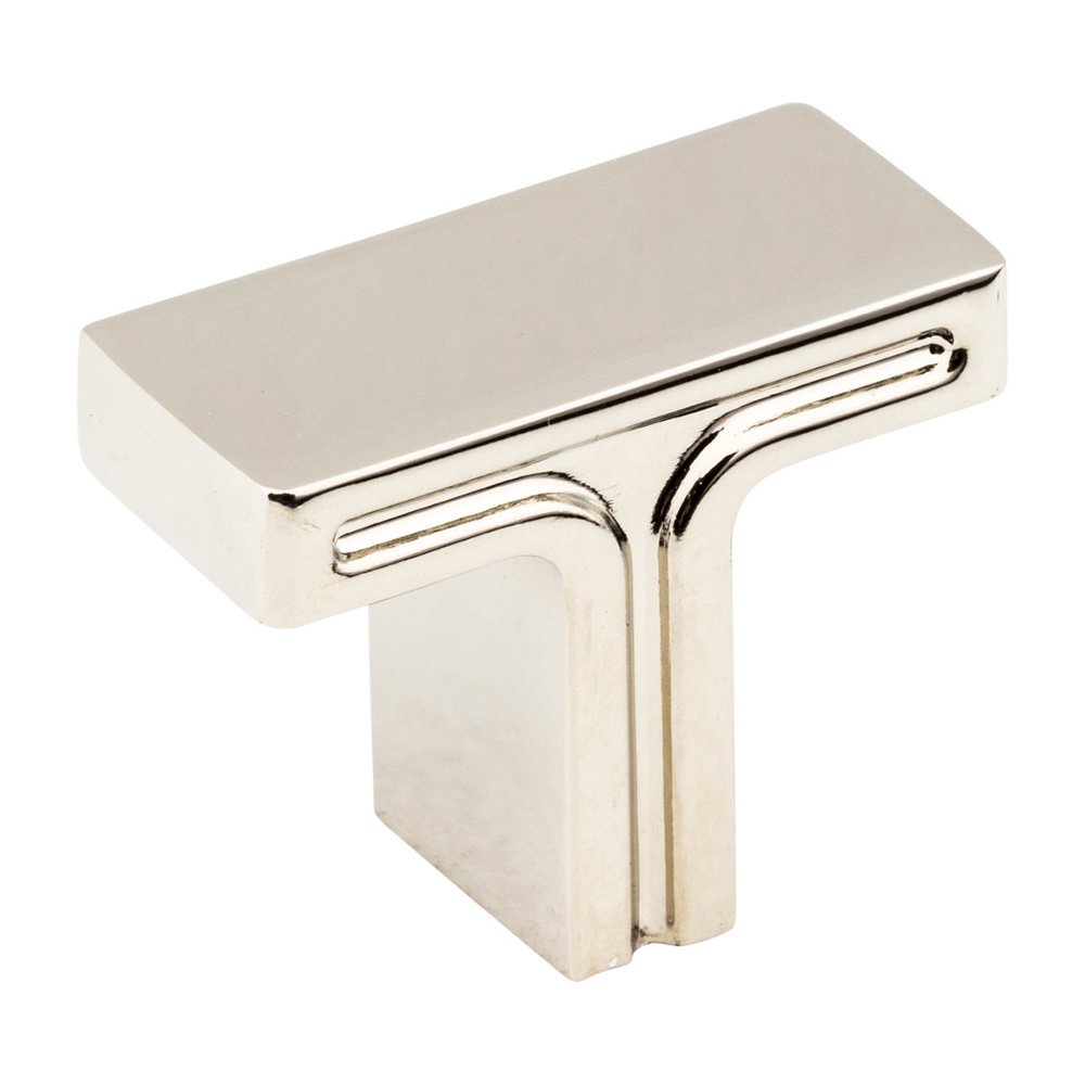 1 3/8" Overall Length Rectangle Cabinet Knob in Polished Nickel