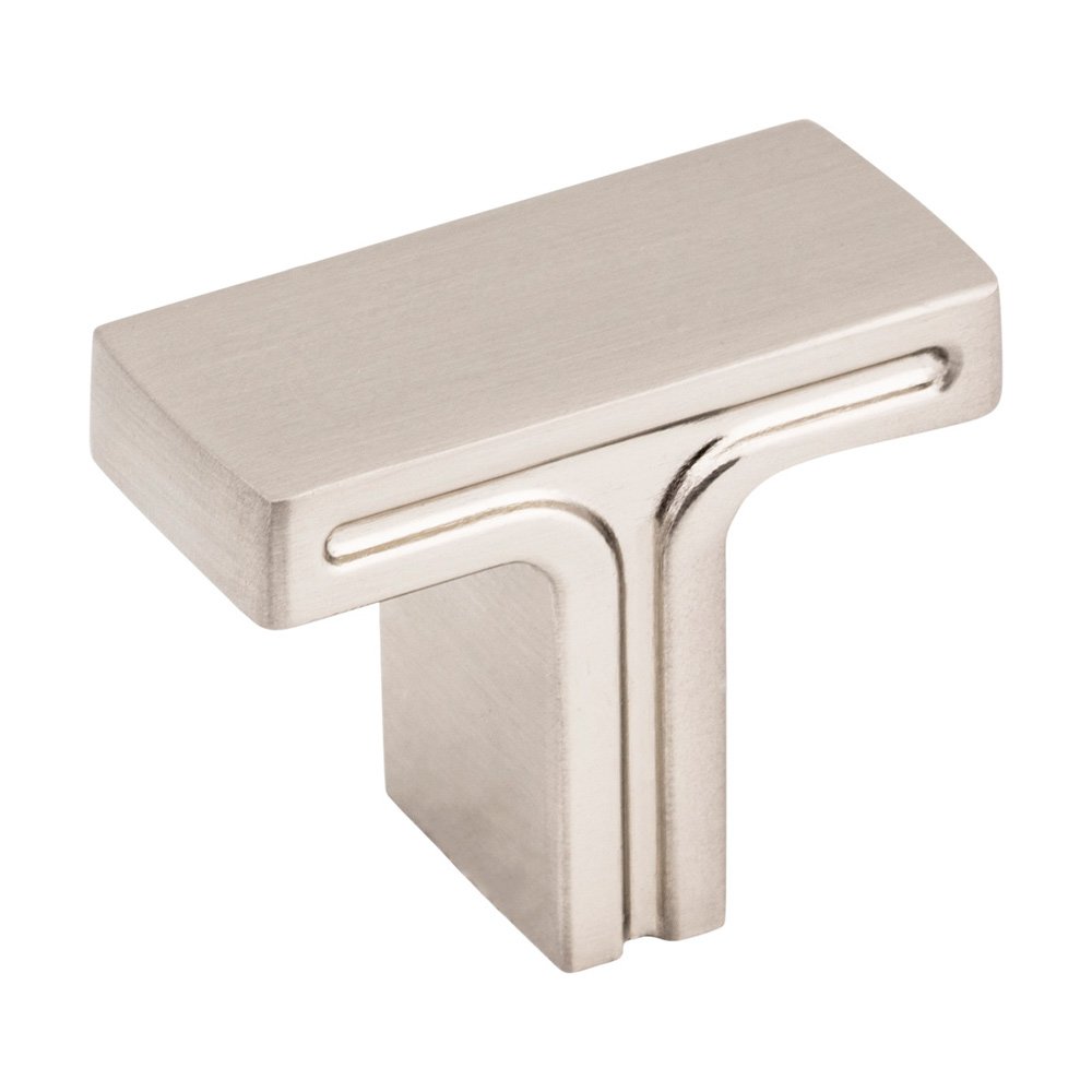 1 3/8" Overall Length Rectangle Cabinet Knob in Satin Nickel