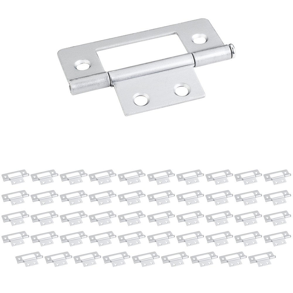 (50 PACK) 4 Hole 3" Loose Pin Non-mortise Hinge in Brushed Chrome