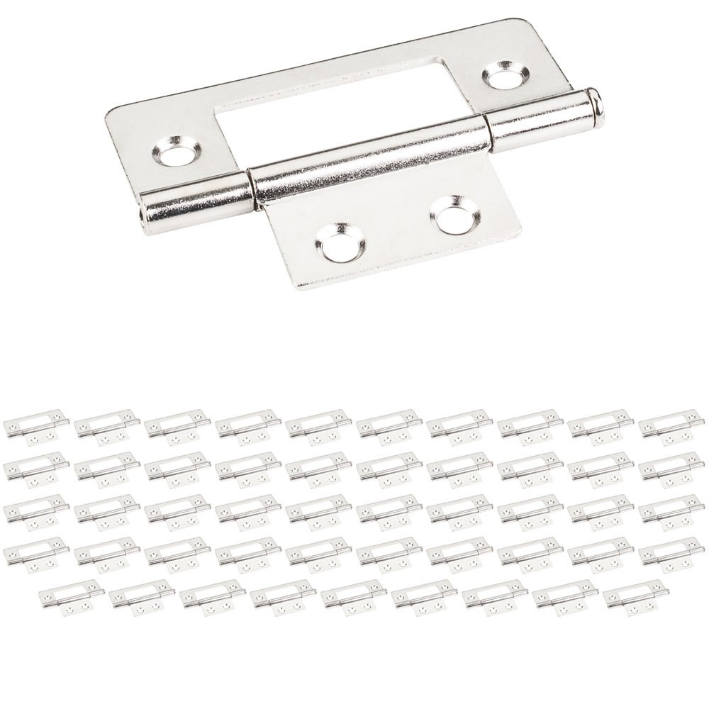 (50 PACK) 4 Hole 3" Loose Pin Non-mortise Hinge in Bright Nickel