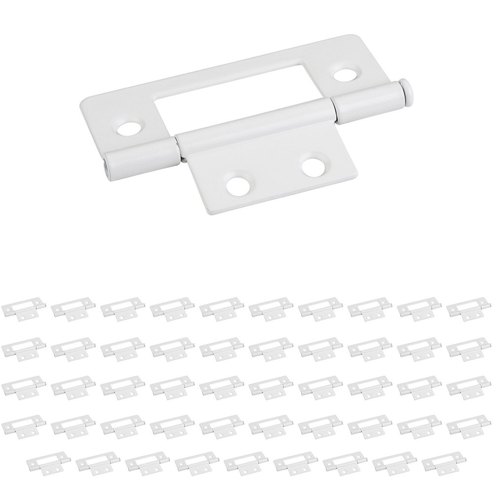 (50 PACK) 4 Hole 3" Loose Pin Non-mortise Hinge in White