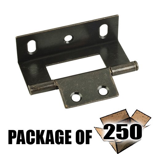 (250 PACK) 3" Non-mortise Wrap Around Hinge in Brushed Antique Brass