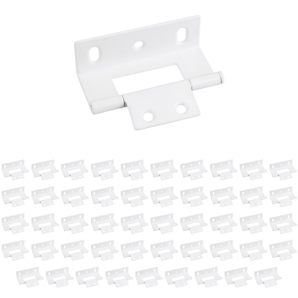 (50 PACK) 3" Non Mortise Wrap Around Hinge in Bright White
