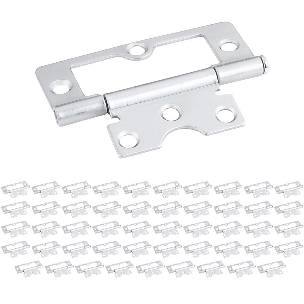 (50 PACK) 3" Swaged Loose Pin Non-mortise Hinge in Brushed Chrome