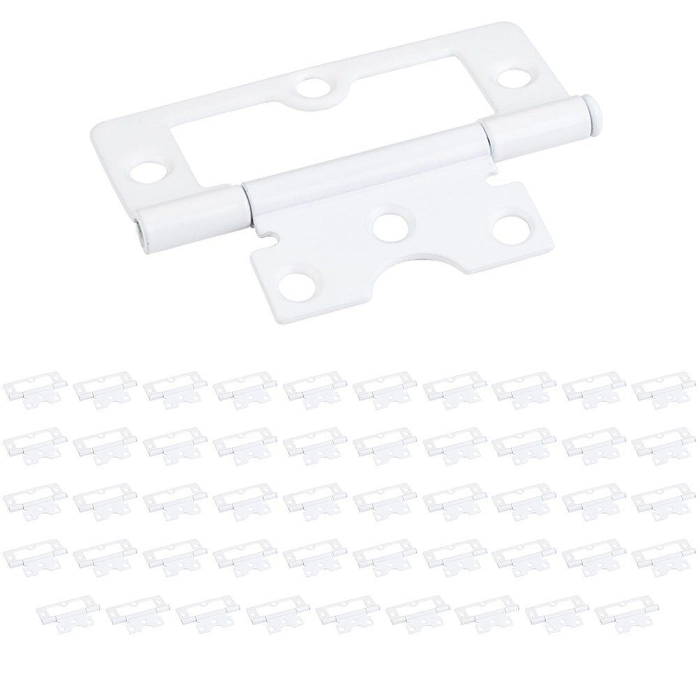 (50 PACK) 3" Swaged Loose Pin Non-mortise Hinge in White