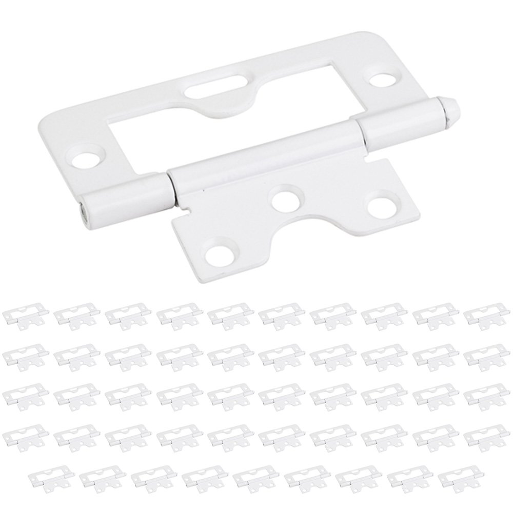 (50 PACK) 3" Swaged Loose Pin Non-mortise Hinge in Bright White
