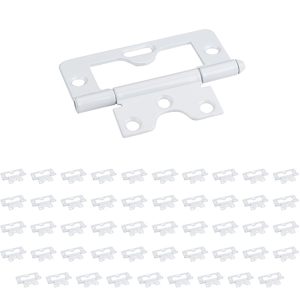 (50 PACK) 3" Swaged Loose Pin Non-mortise Hinge in White