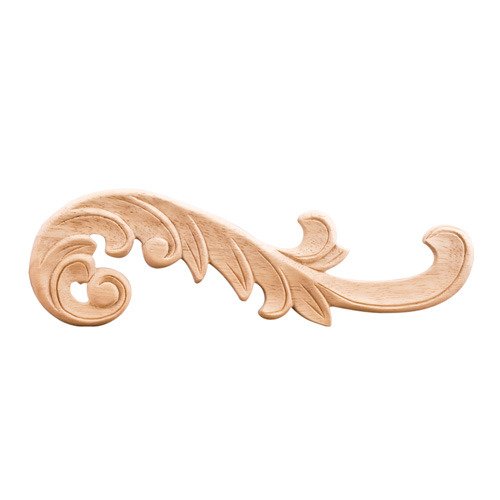 3 1/4" Right Acanthus Traditional Applique in Cherry Wood