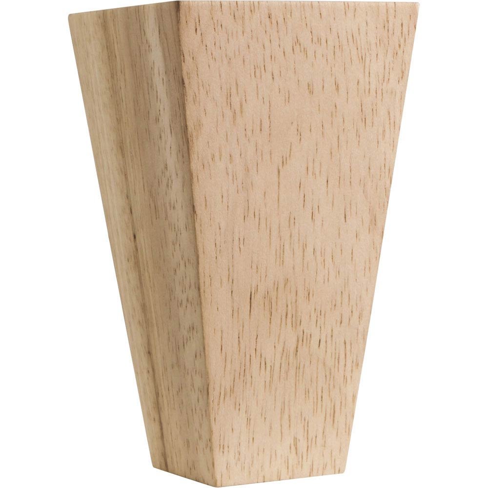 2 1/4" x 4" Shaker Style Tapered Bun Foot in Rubberwood Wood