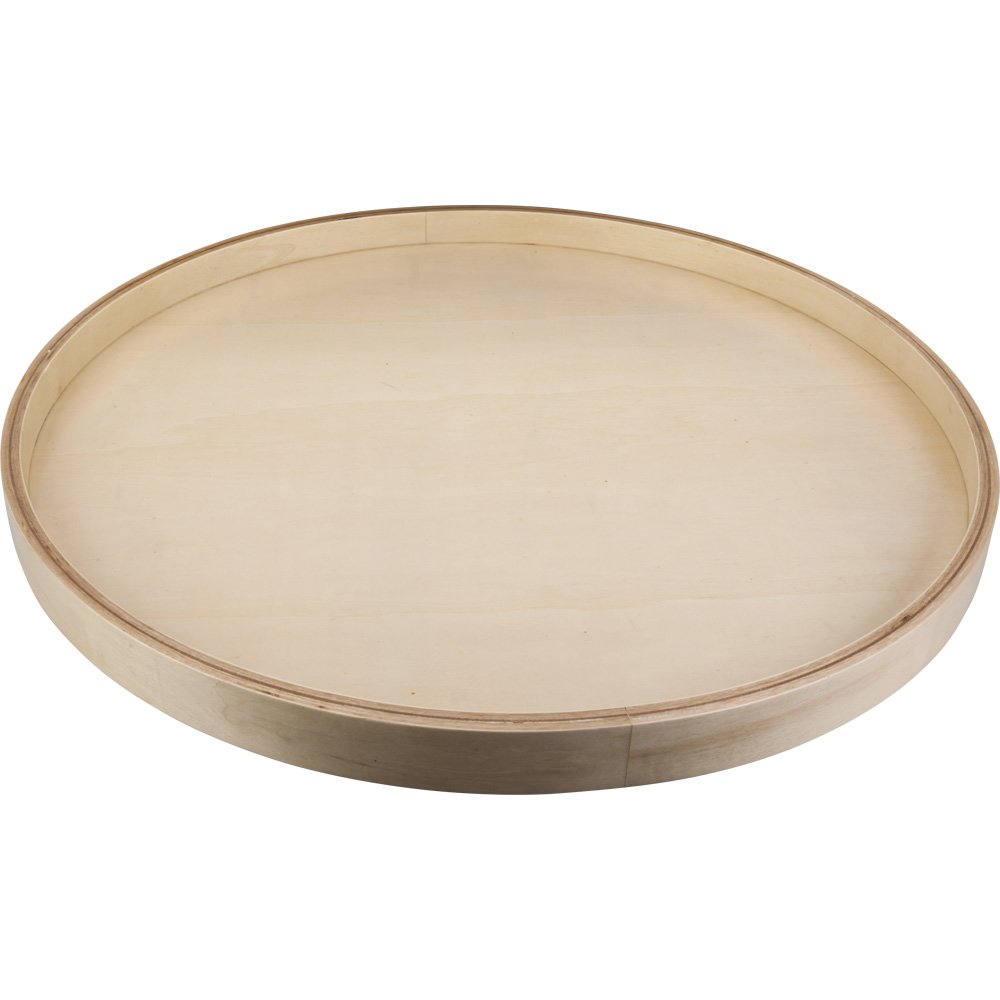 18" Round Banded Lazy Susan with Swivel Preinstalled in Poplar