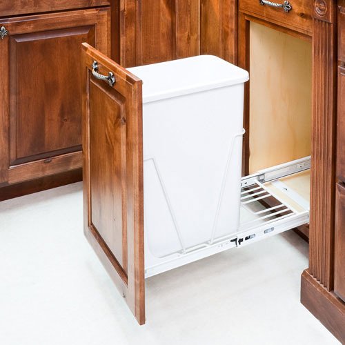 35-Quart Single Pull-Out Waste Container System in White
