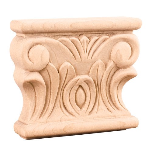 3 1/2" Acanthus Traditional Capital in Cherry Wood