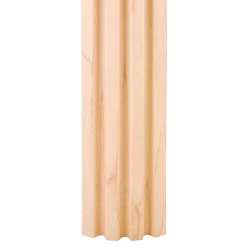 2-3/4" x 3/4" 3 Flute Corner Moulding in Maple Wood (8 Linear Feet)