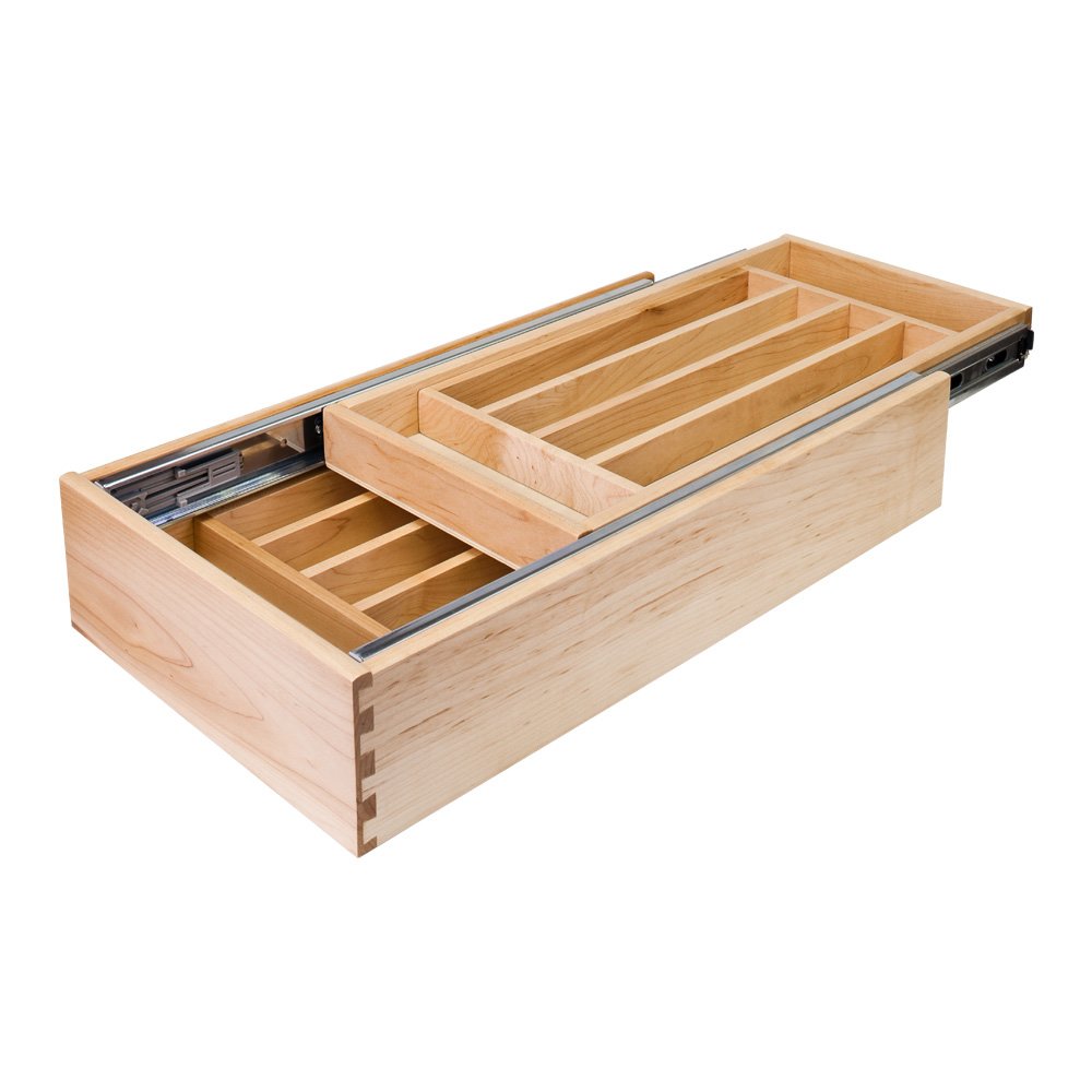 Nested Cutlery Drawer 11-1/2" W x 21"D x 3-3/4"H in White Birch